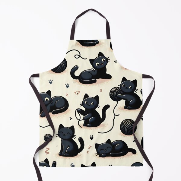 Item preview, Playful Black Cats and Yarn Pattern designed and sold by inkArtistryfine.