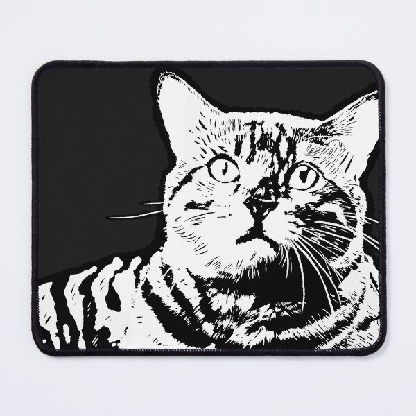 Item preview, Illuatration Of A Cat Monotone color Print Scireen Design Black And White designed and sold by 22Coolidea.