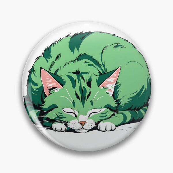 Item preview, cute green cat nap designed and sold by Catophile.