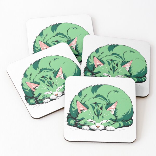 Item preview, cute green cat nap designed and sold by Catophile.