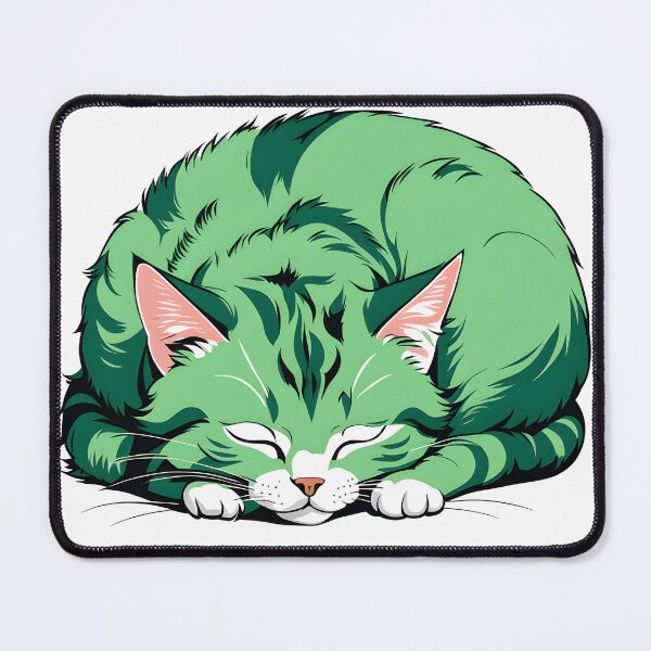 Item preview, cute green cat nap designed and sold by Catophile.
