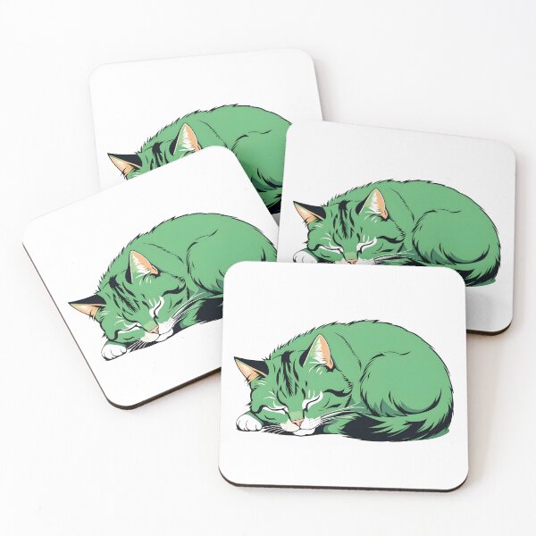 Item preview, green tabby cat nap designed and sold by Catophile.