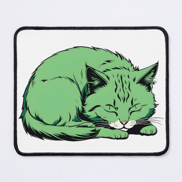 Item preview, cute green tabby cat chilling designed and sold by Catophile.