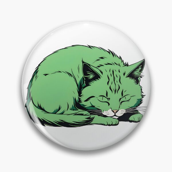 Item preview, cute green tabby cat chilling designed and sold by Catophile.