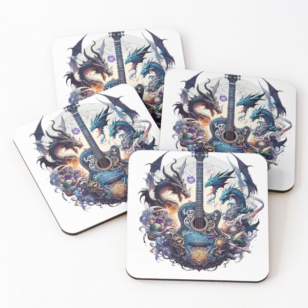 Item preview, Guitar with Dragon art designed and sold by YokujinDesign.