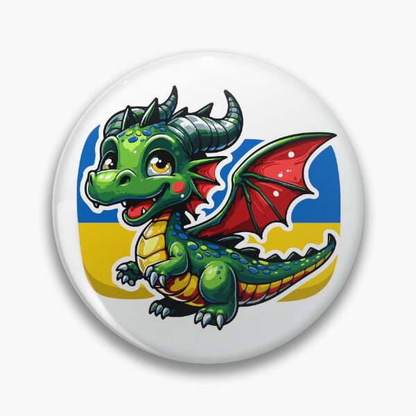 Item preview, Christmas and New Year 2024 with Roaring Laughter - Funny Dragon With Ukrainian Flag designed and sold by Aide.