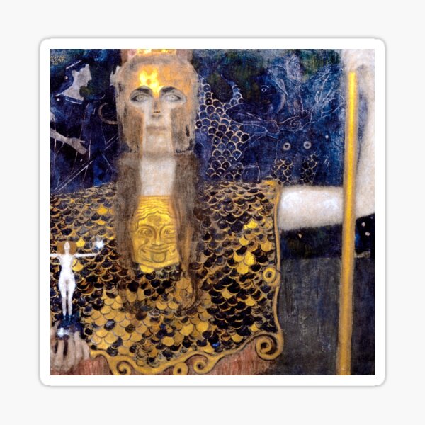 Aperçu de l'œuvre Pallas Athéna de Gustav Klimt (1898) créée et vendue par BossyCatHome.