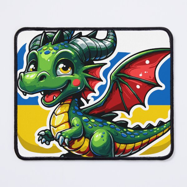 Item preview, Christmas and New Year 2024 with Roaring Laughter - Funny Dragon With Ukrainian Flag designed and sold by Aide.