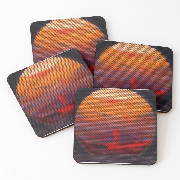 Item preview, Man On Mars Illustration Viewed Through Window Of Spacecraft 3D Cubes Low Poly Art designed and sold by SpiroJo.