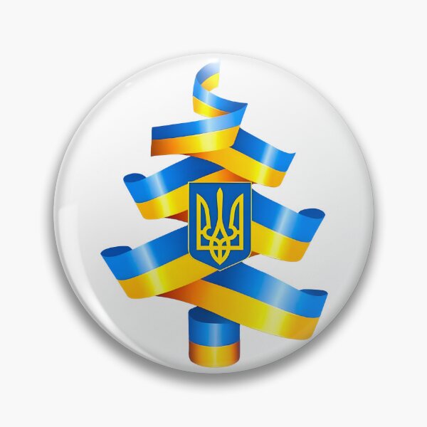 Item preview, Ukrainian Christmas Tree Featuring Flag and Coat of Arms Trident designed and sold by Aide.