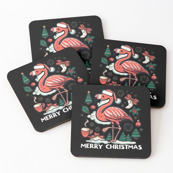 Item preview, flamingo christmas: Cute flamingo wearing a santa hat' designed and sold by The  Knick Knack Nook.