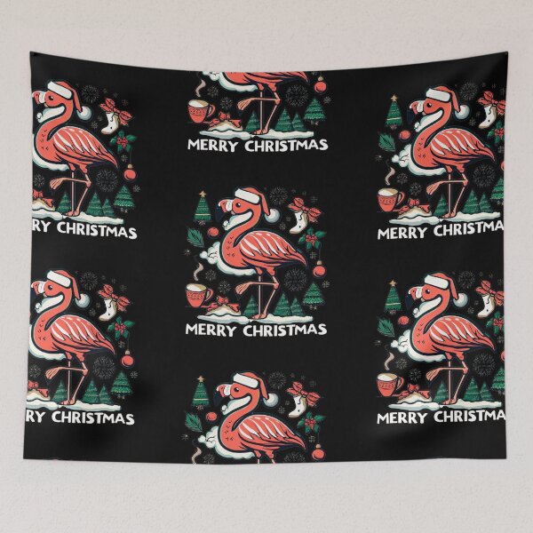 Item preview, flamingo christmas: Cute flamingo wearing a santa hat' designed and sold by The  Knick Knack Nook.