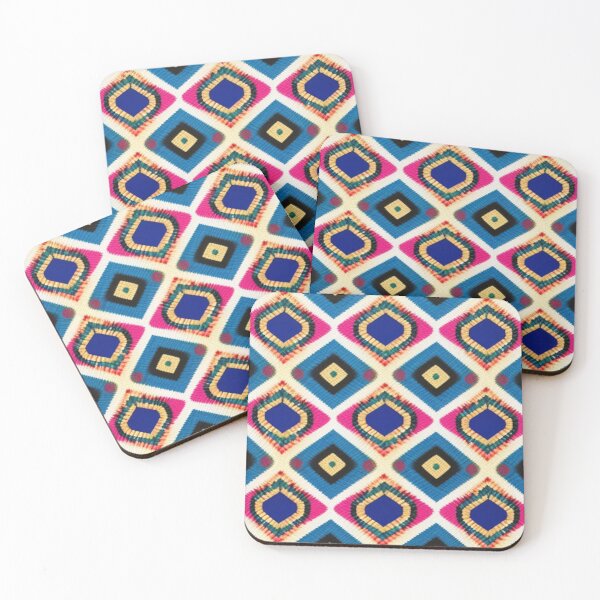 Item preview, Woven geometric pattern pink and blue  designed and sold by Roxburylane.