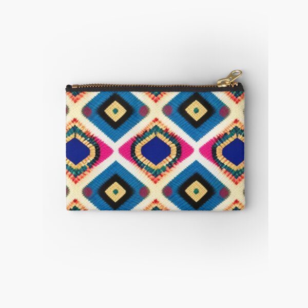 Item preview, Woven geometric pattern pink and blue  designed and sold by Roxburylane.