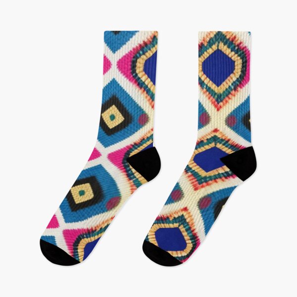 Item preview, Woven geometric pattern pink and blue  designed and sold by Roxburylane.