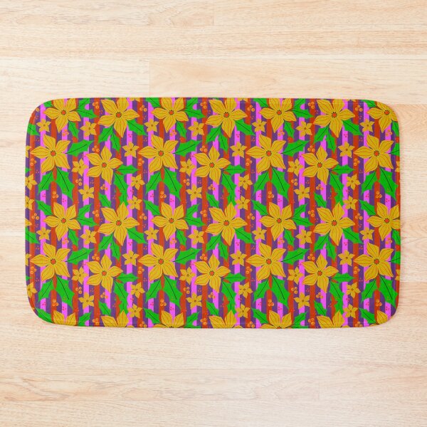 Item preview, Retro Christmas floral and freshness of blooms. in yellow palate designed and sold by Kaushlydraw.
