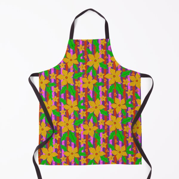 Item preview, Retro Christmas floral and freshness of blooms. in yellow palate designed and sold by Kaushlydraw.