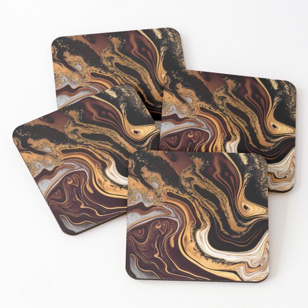 Item preview, Brown Gold Marble Wall Art designed and sold by pauloss.