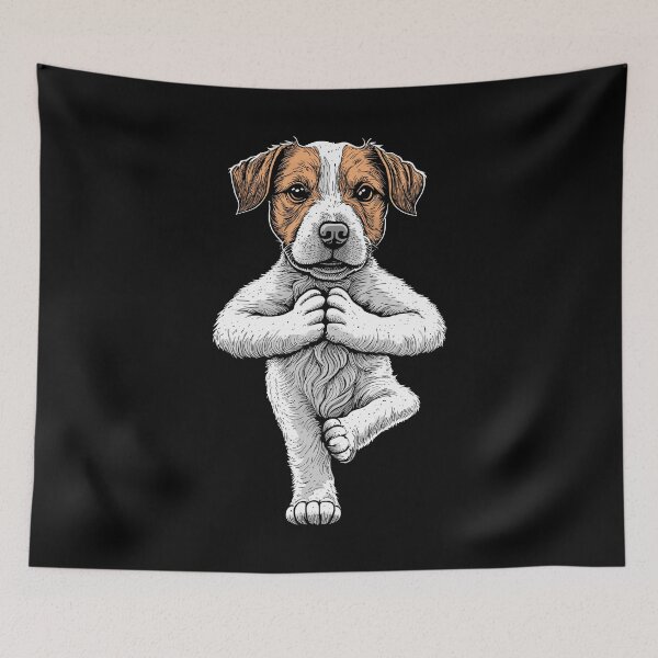 Artikelvorschau, Jack Russell Terrier Yoga Hund Welpe Lustige Hunde JRT Asana entworfen und verkauft von GrandeDuc.