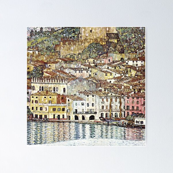 Aperçu de l'œuvre Malcesine am Gardasee de Gustav Klimt (1913) créée et vendue par BossyCatHome.