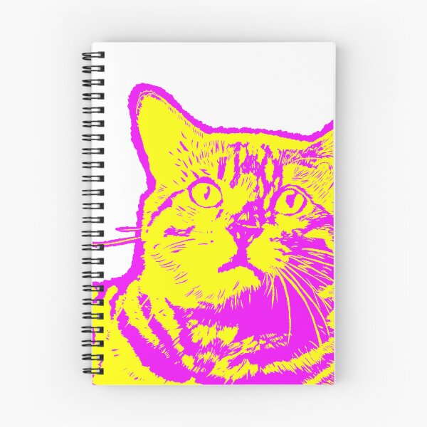 Item preview, Illustration Of A Cat Print Screen Design pop art Yellow Pink designed and sold by 22Coolidea.