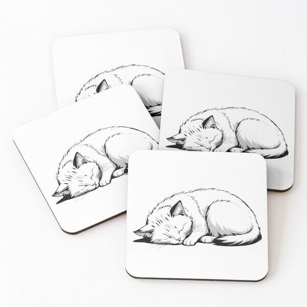 Item preview, white cat nap designed and sold by Catophile.