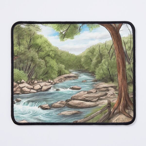 Item preview, Colour sketch of a riverside scene designed and sold by ailia-hikaru.