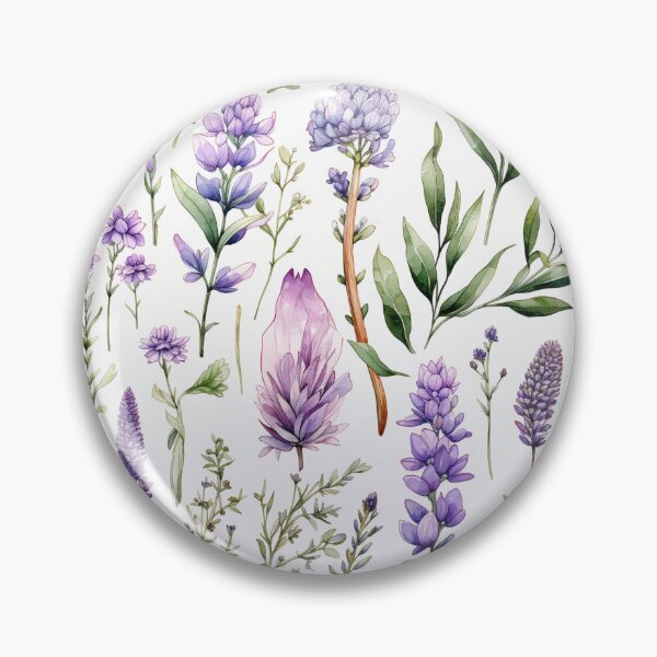 Item preview, Vintage Lavender Blooms, Watercolor Flowers designed and sold by PigmeArt.