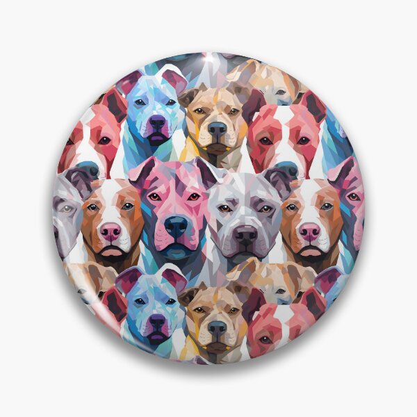 Item preview, Pit Bull Terrier in Geometric camouflage pattern designed and sold by forget45studio.