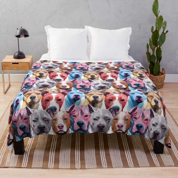 Item preview, Pit Bull Terrier in Geometric camouflage pattern designed and sold by forget45studio.