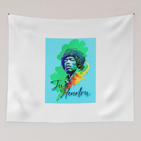 Item preview, Portrait of Jimi Hendrix painted in graffiti style designed and sold by BubblyDelight.