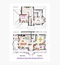 House of Lorelai & Rory Gilmore - Both Floorplans Photographic Print