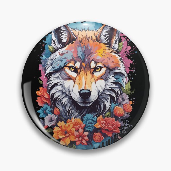 Artikelvorschau, ein süßer Wolf mit ein paar Blumen ✨ entworfen und verkauft von firecard.
