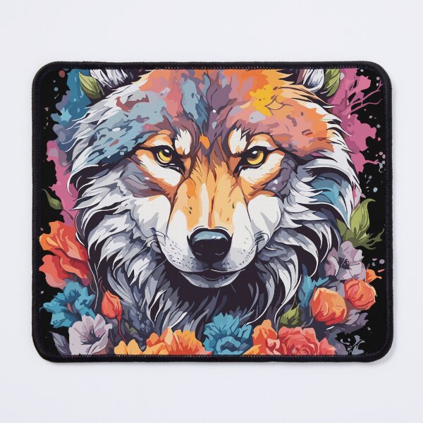 Artikelvorschau, ein süßer Wolf mit ein paar Blumen ✨ entworfen und verkauft von firecard.
