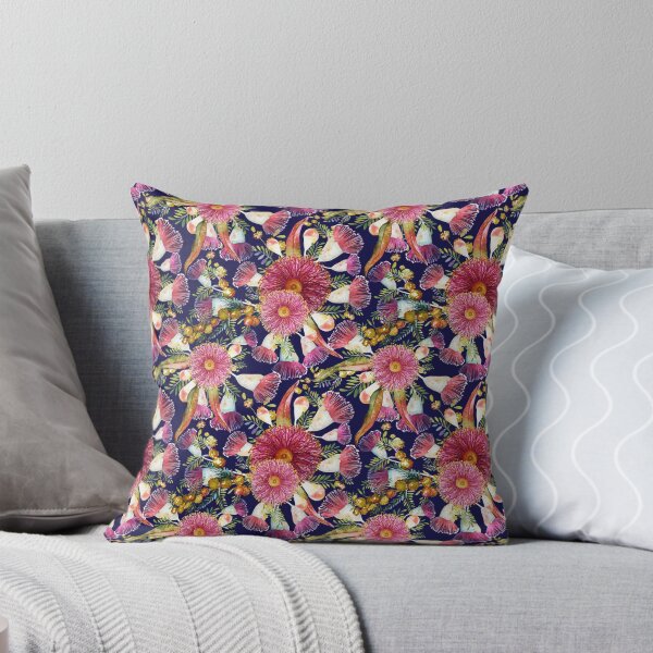 Item preview, Spring Wattle And Eucalyptus Blooms - Watercolor Pink And Blue designed and sold by Sketchbook Designs.