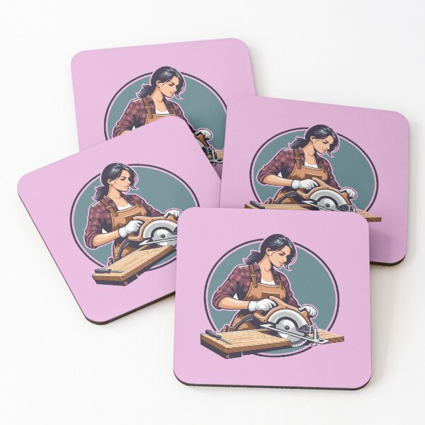 Item preview, Woodworking woman girl designed and sold by Twenty2Creative.