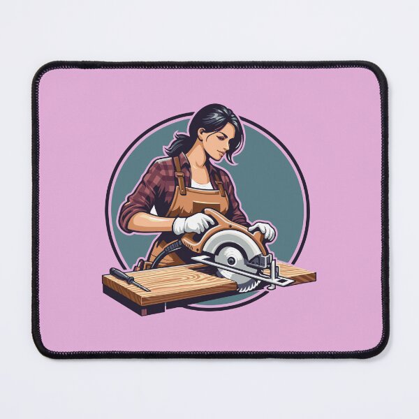 Item preview, Woodworking woman girl designed and sold by Twenty2Creative.