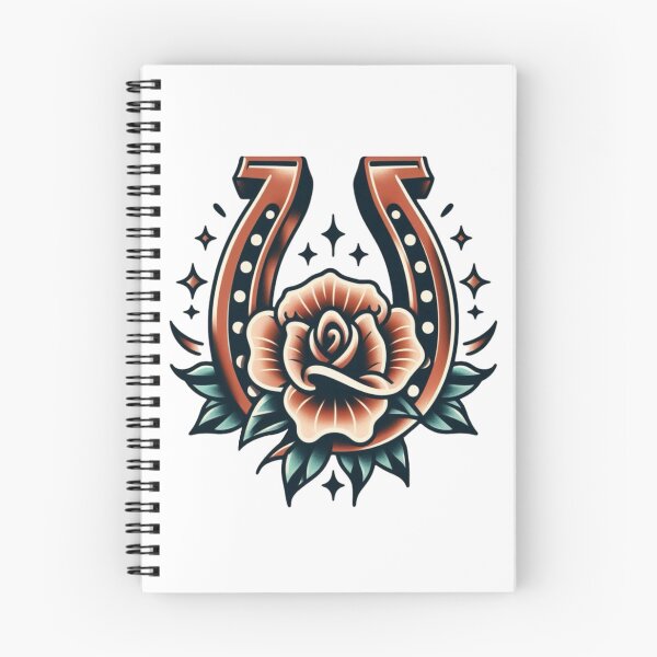 Item preview, Lucky Horseshoe & Rose Vintage Flash Tattoo Design designed and sold by BrianSaysDesign.