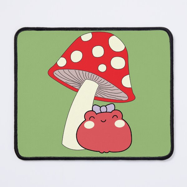 Item preview, Cottagecore frog with mushroom designed and sold by Quacktails.