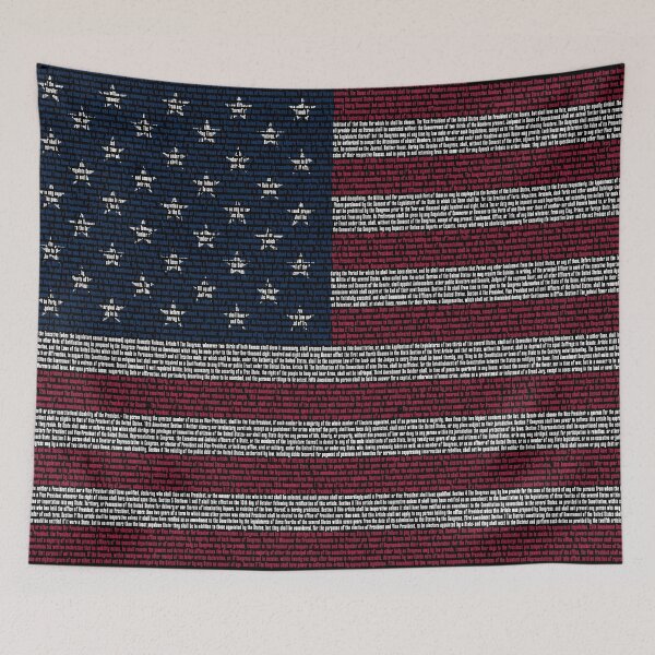 Item preview, US Flag with text of Constitution of the United States designed and sold by 4TeeToo.