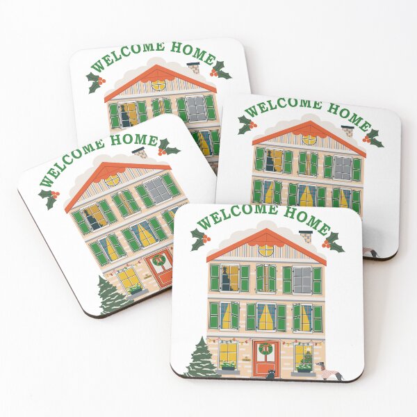 Item preview, WELCOME HOME RETRO CHRISTMAS HOUSE designed and sold by THE PRINTED SQUARE STUDIO.