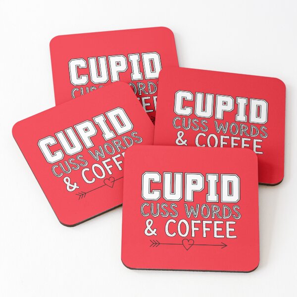 Item preview, Valentine's Day Funny Cupid Cuss Words And Coffee Heart designed and sold by SunfullyYours.