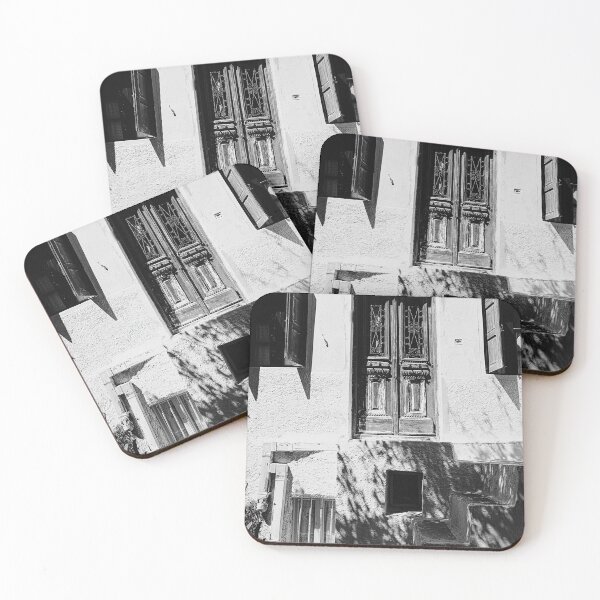 Item preview, Black and white door, greek village designed and sold by IdoFriedmanArt.