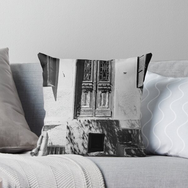 Item preview, Black and white door, greek village designed and sold by IdoFriedmanArt.
