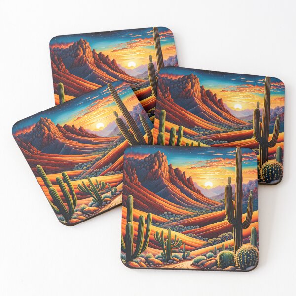 Item preview, Cactus Canyon desert at twilight designed and sold by PutiPato42.