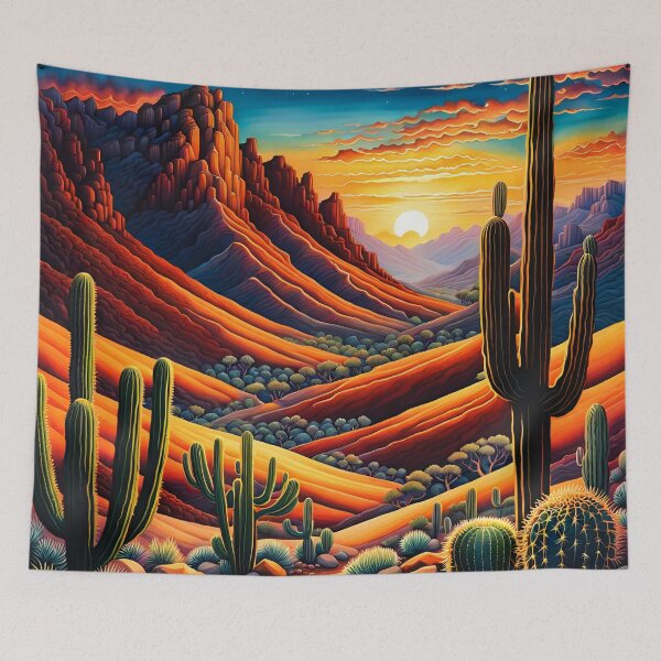 Item preview, Cactus Canyon desert at twilight designed and sold by PutiPato42.
