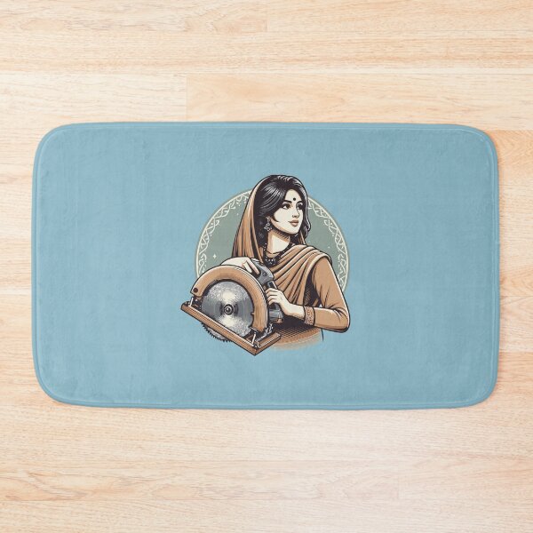 Item preview, Indian Woodworking Woman With Circular Saw designed and sold by Twenty2Creative.