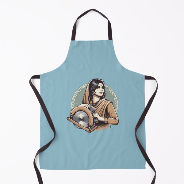 Item preview, Indian Woodworking Woman With Circular Saw designed and sold by Twenty2Creative.