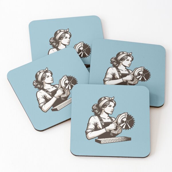 Item preview, Woodworking Woman With Circular Saw in Hand designed and sold by Twenty2Creative.