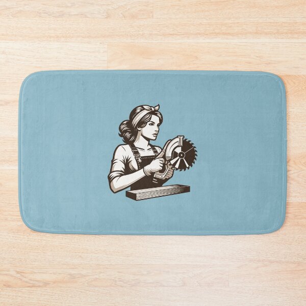 Item preview, Woodworking Woman With Circular Saw in Hand designed and sold by Twenty2Creative.